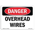 Signmission OSHA Danger Sign, Overhead Wires, 10in X 7in Aluminum, 7" W, 10" L, Landscape, Overhead Wires OS-DS-A-710-L-2290
